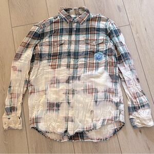 NWT Grateful Dead, bleached flannel. Size S/M and custom made by me💙